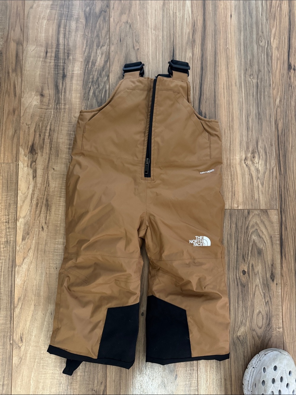 The North Face Brown Chest-Height Snow Bibs with Black Accents
